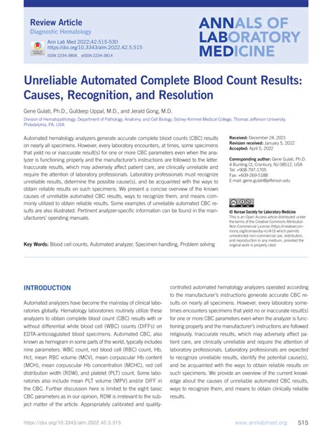 validity of cbc results|(PDF) Unreliable Automated Complete Blood Count Results: .